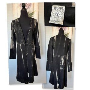VOCAL Studded Tie Dye Duster Cardigan Top Coat